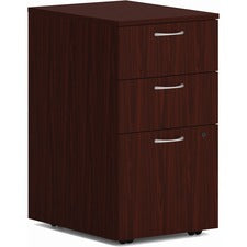 Mod Mobile Pedestal, Left Or Right, 3-drawers: Box/box/file, Legal/letter, Traditional Mahogany, 15" X 20" X 28"