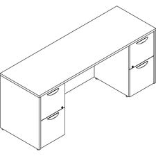 Lorell Prominence 2.0 Gray Elm Laminate Desk Unit - 72" x 24"29" , 1" Top, 0.1" Edge - 2 x File Drawer(s) - Double Pedestal on Left/Right Side - Band Edge - Material: Particleboard - Finish: Thermofused Melamine (TFM)