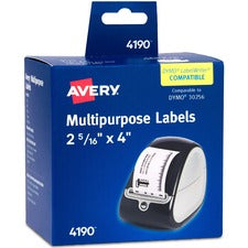 Avery&reg; Direct Thermal Roll Labels - 2 5/16" Height x 4" Width - Permanent Adhesive - Rectangle - Thermal - Bright White - Paper - 300 / Sheet - 300 / Roll - 1 Total Sheets - 300 Total Label(s) - 300 / Box