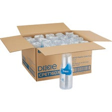 Dixie Clear Plastic Cold Cups - 25 / Pack - 16 fl oz - 20 / Carton - Clear - PETE Plastic - Soda, Iced Coffee, Sample, Breakroom, Restaurant, Lobby, Coffee Shop