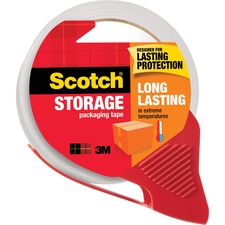 Scotch Long-Lasting Storage/Packaging Tape - 38.20 yd Length x 1.88" Width - 2.4 mil Thickness - 3" Core - Acrylic Backing - Dispenser Included - Handheld Dispenser - 1 / Roll - Clear