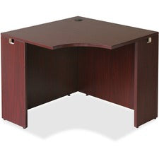 Lorell Essentials Series Mahogany Corner Desk - Laminated Rectangle, Mahogany Top - 35.38" Table Top Width x 35.38" Table Top Depth x 1" Table Top Thickness - 29.50" Height - Assembly Required - Mahogany