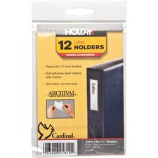 Cardinal HOLDit! Self-Adhesive Label Holders - 1" x 3" x - 12 / Pack - Clear