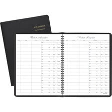 Visitor Register Book, Black Cover, 10.88 X 8.38 Sheets, 60 Sheets/book