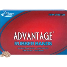 Alliance Rubber 26085 Advantage Rubber Bands - Size #8 - Approx. 5200 Bands - 7/8" x 1/16" - Natural Crepe - 1 lb Box