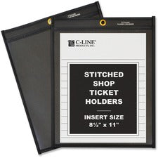 Shop Ticket Holders, Stitched, One Side Clear, 50 Sheets, 8.5 X 11, 25/box