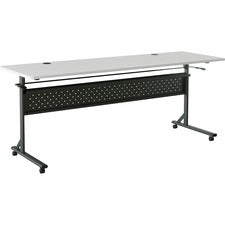 Lorell Shift 2.0 Flip & Nesting Mobile Table - Laminated Rectangle Top - 72" Table Top Length x 24" Table Top Width x 1" Table Top Thickness - 29.50" Height - Assembly Required - Gray