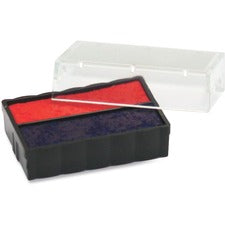 Trodat E4850L Replacement Ink Pad - 1 Each - Red, Blue Ink - Plastic