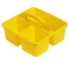 Deflecto Antimicrobial Kids Storage Caddy - 3 Compartment(s) - 5.3" Height x 9.4" Width x 9.3" Depth - Antimicrobial, Lightweight, Portable, Mold Resistant, Mildew Resistant, Durable, Washable, Stackable - Yellow - Polypropylene - 1 Each
