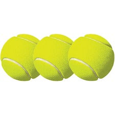 Tennis Balls, 2.5" Diameter, Yellow, 3/pack