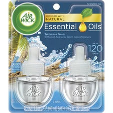 Air Wick Scented Oil Warmer Refill - Oil - 0.7 fl oz (0 quart) - Turquoise Oasis - 60 Day - 2 / Pack - Wall Mountable, Long Lasting