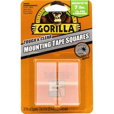 Tough And Clear Double-sided Mounting Tape, Holds Up To 0.58 Lb Per Pair (up To 7 Lb Per 24), 1" X 1", Clear, 24/pack
