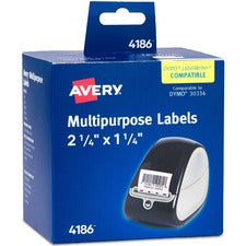 Avery&reg; Direct Thermal Roll Labels - 1 1/4" Height x 2 1/4" Width - Permanent Adhesive - Rectangle - Thermal - Bright White - Paper - 1000 / Sheet - 1000 / Roll - 1 Total Sheets - 1000 Total Label(s) - 1000 / Box
