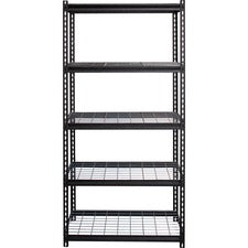 Lorell Wire Deck Shelving - 72" Height x 36" Width x 18" Depth - 28% Recycled - Black - Steel - 1 Each