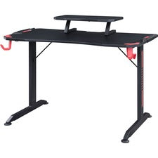 Lorell Gaming Desk - Powder Coated Base - 36" Height x 48" Width x 26" Depth - Assembly Required - Black