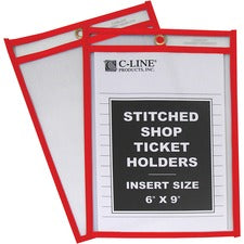 Stitched Shop Ticket Holders, Top Load, Super Heavy, Clear, 6" X 9" Inserts, 25/box