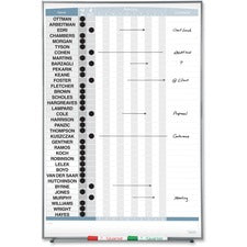 Quartet Matrix 36-employee In/Out Board - 34" Height x 23" Width - White Natural Cork Surface - Magnetic, Durable - Silver Frame - 1 Each