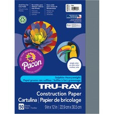 Tru-Ray Construction Paper - Project - 12"Width x 9"Length - 50 / Pack - Slate Gray - Sulphite