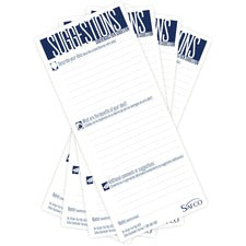 Suggestion Box Cards, 3.5 X 8, White, 25/pack