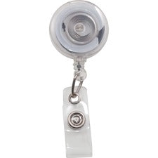 Translucent Retractable Id Card Reel, 30" Extension, Clear, 12/pack