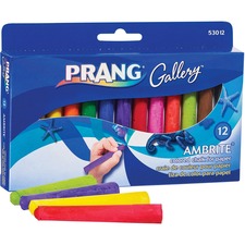 Prang Gallery Ambrite Colored Chalk - 3.2" Length - 0.4" Diameter - Assorted - 12 / Box
