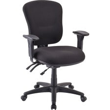 Lorell Accord Mid-Back Task Chair - Black Polyester Seat - Black Frame - 1 Each