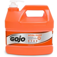 Gojo&reg; Natural Orange Pumice Hand Cleaner - Citrus Scent - 1 gal (3.8 L) - Pump Bottle Dispenser - Dirt Remover, Oil Remover, Grease Remover - Hand - White - Heavy Duty, Fast Acting - 1 Each