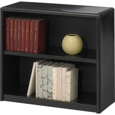 Safco ValueMate Bookcase - 31.8" x 13.5" x 28" - 2 x Shelf(ves) - Black - Steel, Fiberboard, Plastic - Assembly Required