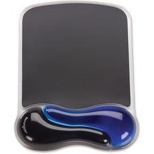 Duo Gel Wave Mouse Pad With Wrist Rest, 9.37 X 13, Blue