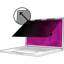 3M High Clarity Privacy Filter Black, Glossy - For 13.3" Widescreen LCD Notebook - 16:10 - Scratch Resistant, Dust Resistant
