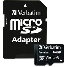64gb Premium Microsdxc Memory Card With Adapter, Uhs-i V10 U1 Class 10, Up To 90mb/s Read Speed