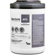 PDI Sani-Cloth AF3 Germicidal Wipes - Wipe - 6" Width x 6.75" Length - 160 / Canister - 12 / Carton - White