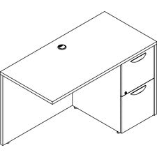 Lorell Prominence 2.0 Gray Elm Laminate Desk Unit - 48" x 24"29" , 1" Top, 0.1" Edge - 2 x File Drawer(s)Right Side - Material: Particleboard, Thermofused Melamine (TFM) - Finish: Gray