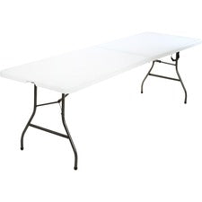 Cosco Fold-in-Half Blow Molded Table - Rectangle Top - Four Leg Base - 4 Legs - 30" Table Top Width x 96" Table Top Depth - 29.25" Height - White