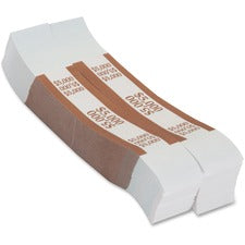 PAP-R Currency Straps - 1.25" Width - Total $5,000 in $50 Denomination - Self-sealing, Self-adhesive, Durable - 20 lb Basis Weight - Kraft - White, Multi