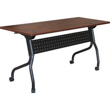 Lorell Cherry Flip Top Training Table - Rectangle Top - Four Leg Base - 4 Legs - 60" Table Top Width x 23.60" Table Top Depth - 29.50" Height x 59" Width x 23.63" Depth - Assembly Required - Cherry - Melamine, Nylon