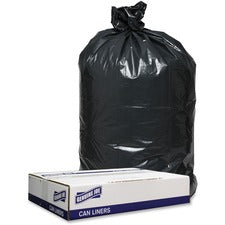 Genuine Joe Low Density Black Can Liners - 45 gal Capacity - 40" Width x 46" Length - 1.20 mil (30 Micron) Thickness - Low Density - Black - 100/Carton - Can