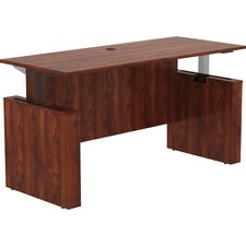 Lorell Essentials 72" Sit-to-Stand Desk Shell - 0.1" Top, 1" Edge, 72" x 29"49" - Finish: Cherry