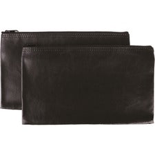 Sparco Carrying Case (Wallet) Cash, Check, Receipt, Office Supplies - Black - Polyvinyl Chloride (PVC) Body x 11" Width x 6" Depth - 2 / Pack