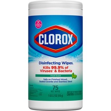 Clorox Disinfecting Wipes, Bleach-Free Cleaning Wipes - Wipe - Fresh Scent - 75 / Canister - 240 / Bundle - White