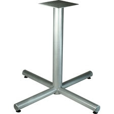 Lorell Hospitality Collection X-Leg Table Base - Metallic Silver X-shaped Base - 30" Height x 36" Width x 36" Depth - Assembly Required