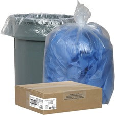 Nature Saver Recycled Trash Can Liners - Medium Size - 33 gal Capacity - 33" Width x 39" Length - 1.25 mil (32 Micron) Thickness - Low Density - Clear - 100/Carton - Pilferage Control