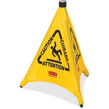 Multilingual Pop-up Wet Floor Safety Cone, 21 X 21 X 30, Yellow
