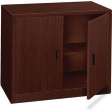 10500 Series Storage Cabinet W/doors, 36w X 20d X 29.5h, Mahogany