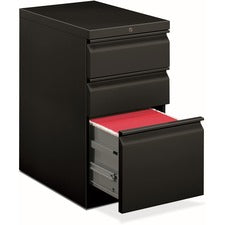 Brigade Mobile Pedestal With Pencil Tray Insert, Left Or Right, 3-drawers: Box/box/file, Letter, Black, 15" X 22.88" X 28"