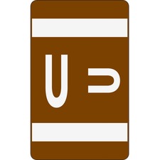 Smead AlphaZ ACCS Color-Coded Labels - "U" - 1" x 1 5/8" Length - Dark Brown - 10 / Sheet - 100 / Pack