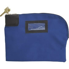 Fabric Deposit Bag, Locking, Canvas, 8.5 X 11 X 1, Blue