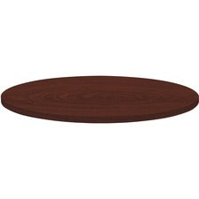 Lorell Round Invent Tabletop - Mahogany - Round Top - 1" Table Top Thickness x 42" Table Top Diameter - Assembly Required - High Pressure Laminate (HPL), Mahogany - Particleboard, Polyvinyl Chloride (PVC)