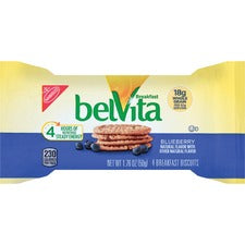 belVita Breakfast Biscuits - Individually Wrapped, Hydrogenated Oil-free, Sweetener-free - Blueberry - 1.76 oz - 8 / Box