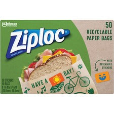 Ziploc&reg; Paper Bags - 3" Width x 5" Length - Brown - Paper - 50/Box - Lunch, Sandwich, Snack